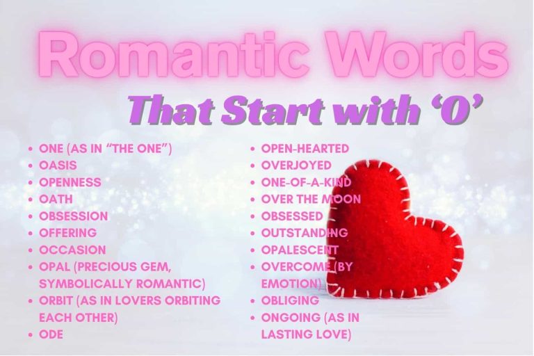 Romantic Words Starting with O