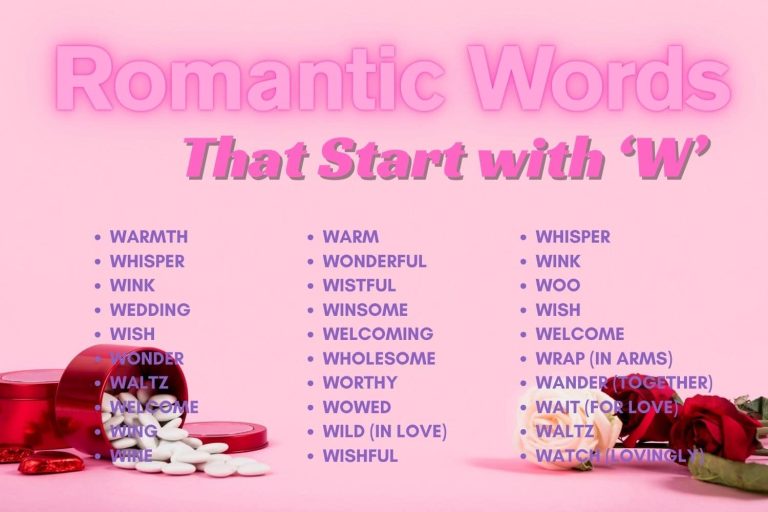 Romantic Words Starting with W