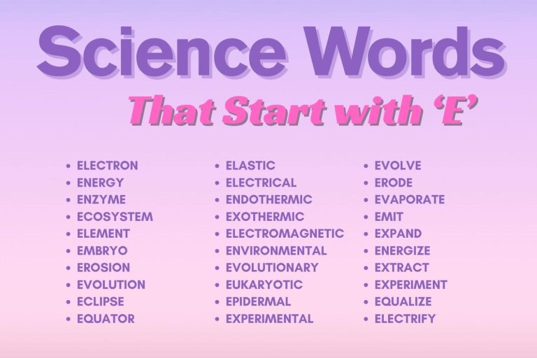 Science Words That Start With E