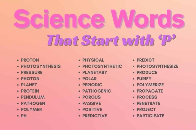 Science Words That Start With P